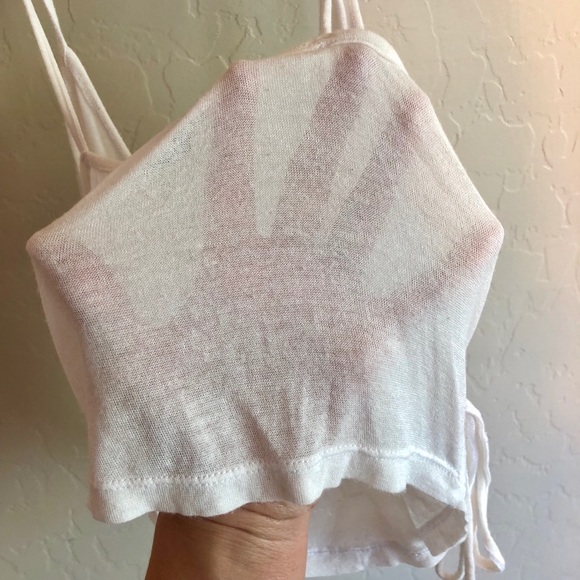 Fashion Nova Crop Top cross tie front sheer - Picture 5 of 5